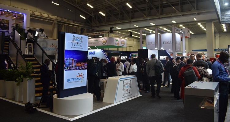 The exhibition hall of Mining Indaba 2024.