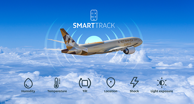 Etihad Cargo introduces SmartTrack, offering real-time shipment visibility, proactive alerts, and a customer-centric digital dashboard worldwide. (Image source: Etihad Cargo) An_digital_image_of_aeroplane_with_SmartTrack_advantages